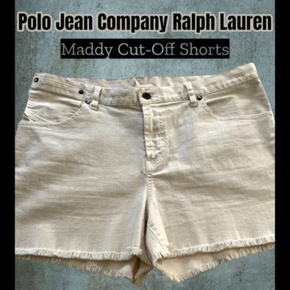 POLO Jeans Company Ralph Lauren Maddy Cut-Off Shorts in Biscuit - Picture 1 of 11